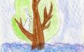 Рисунок "Заяц на дереве" Петровой Ксении - читательницы детской библиотеки им. А.П.Гайдара